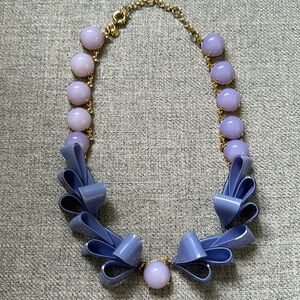 J. Crew purple bow necklace